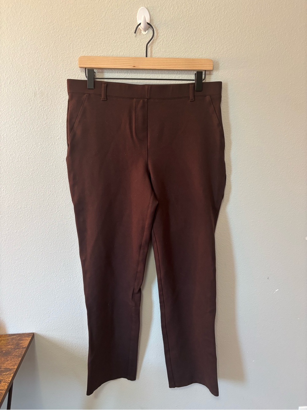 Quince Straight-Leg Pants in Dark Brown